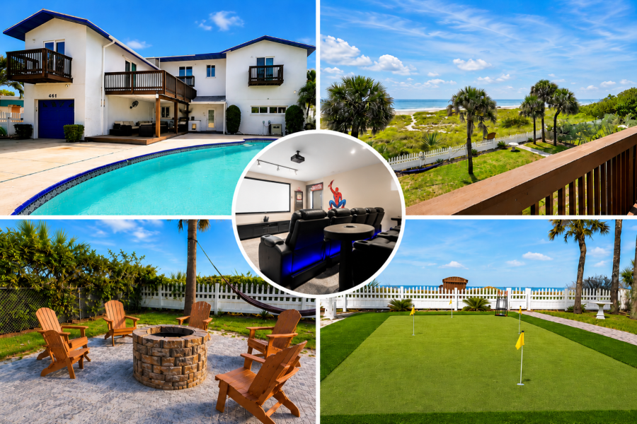 Beachfront Villa + Mini Golf + Fire Pit + SpaceX Launch Views